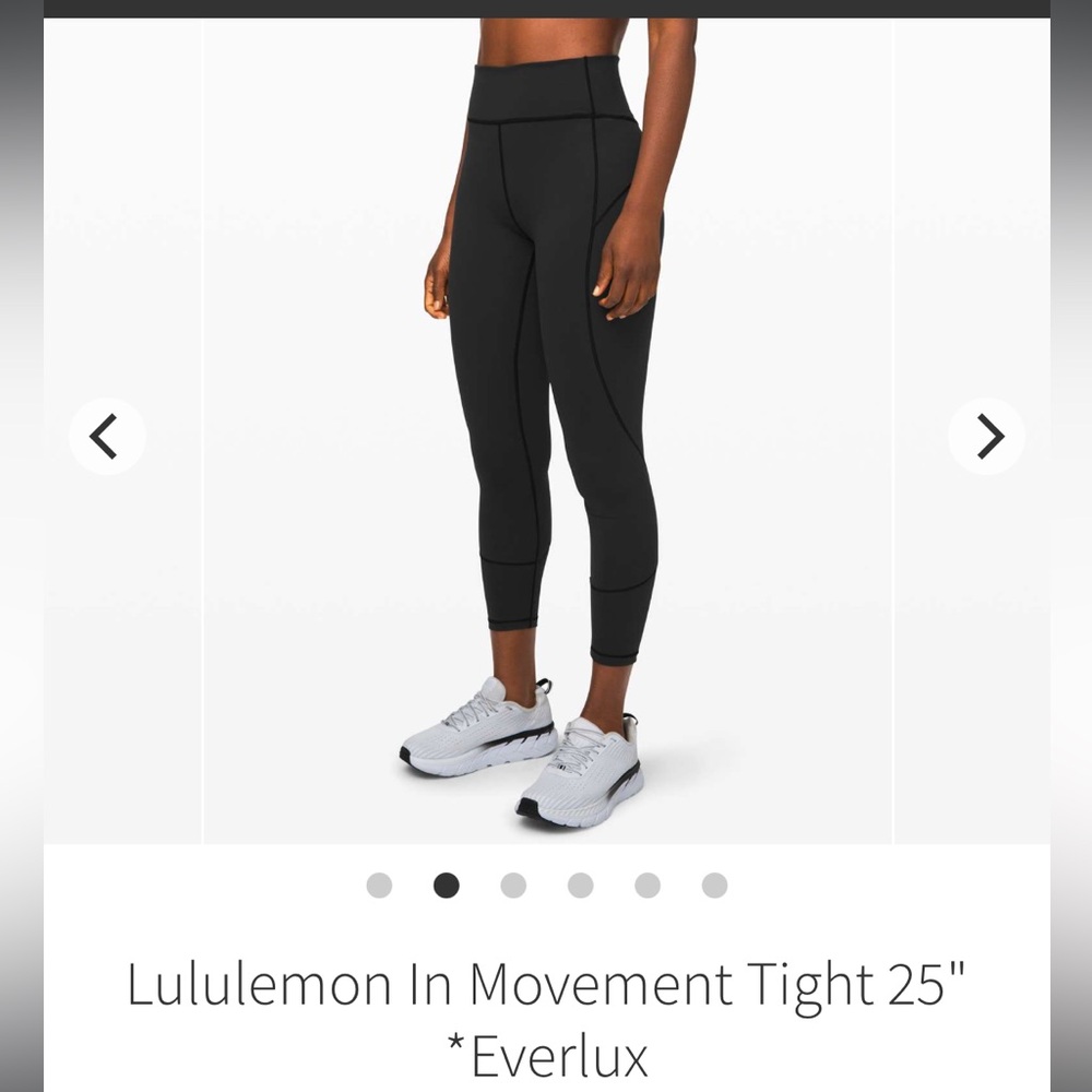 Lululemon In Movement Everlux Tight Black Size 4 25”inseam